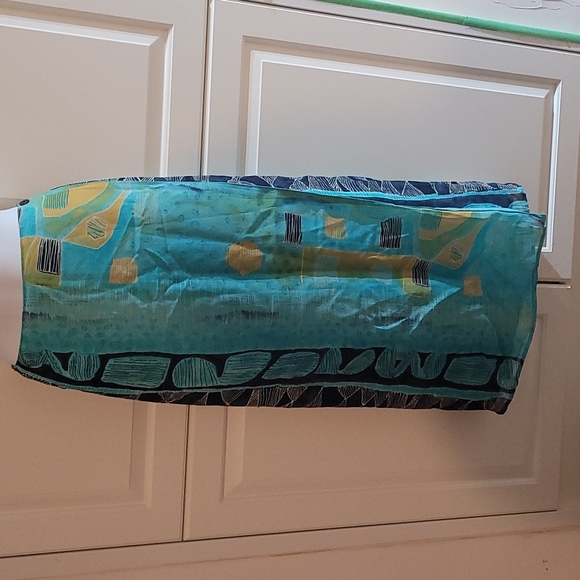 Petite Wrap Skirt Beach Blue Long 12 - Picture 1 of 7